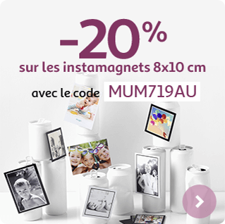 -20% sur les instamagnets 8x10cm avec le code MUM719AU