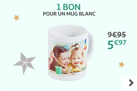 Bon pour 1 mug blanc - 5,97€ au lieu de 9,95€