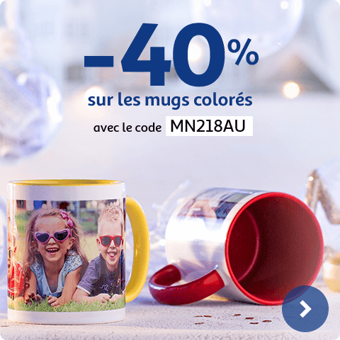 -40% sur les mugs colorés avec le code MN218AU
