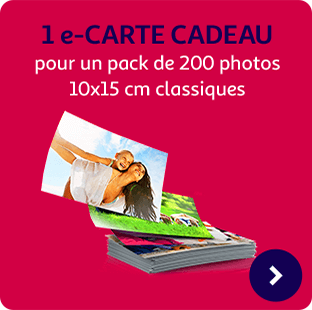 1e-carte cadeau pour un pack de 200 photos 10x15cm classiques