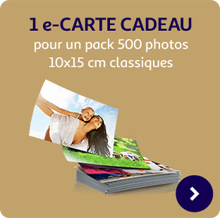 1 e-carte cadeau pour un pack 500 photos 10x15 cm classiques