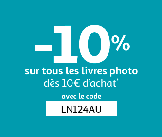 -10% sur tous les livres photo dès 10€ d'achat* avec le code LN124AU