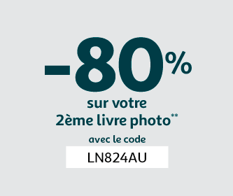 -80% sur votre 2ème livre photo !** avec le code LN824AU