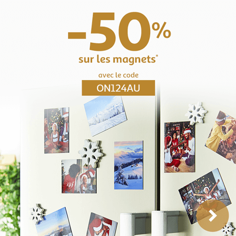 -50% sur les magnets* avec le code ON124AU