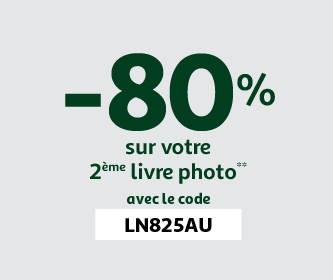 -80% sur votre 2ème livre photo !** avec le code LN825AU