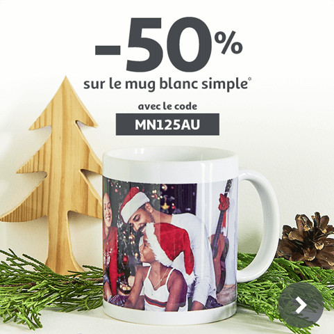 -50% sur le mug blanc* avec le code MN125AU