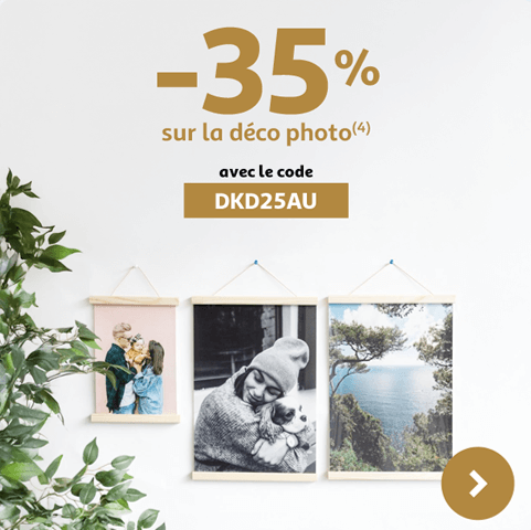 -35% sur la déco photo(4) avec le code DKD25AU