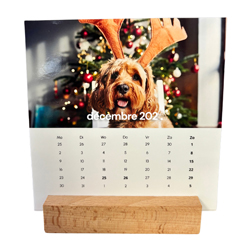 Calendrier photo avec support bois