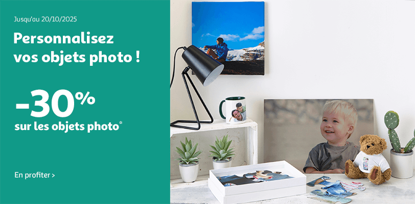 OBJET PHOTO : -30% sur les objets photo !