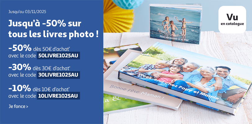 LIVRES ET ALBUMS : Jusqu'à -50% sur tous les livres photo
