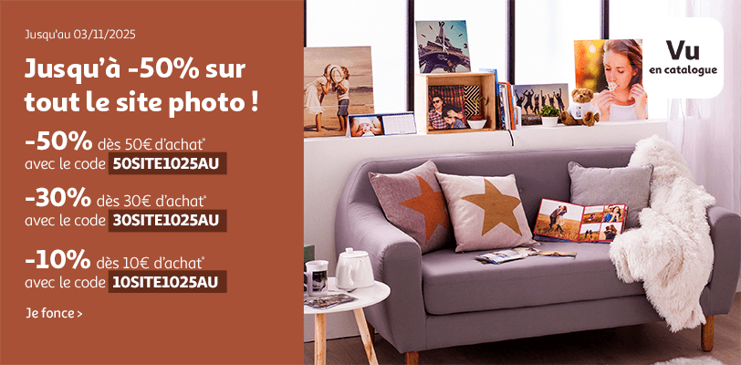 TIRAGES PHOTO : Jusqu'à -50% sur tout le site photo