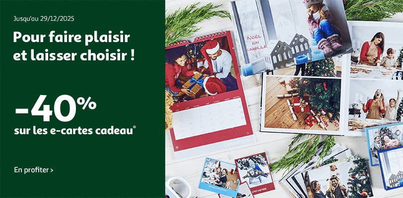 Profitez de -40% sur les e-cartes cadeau*