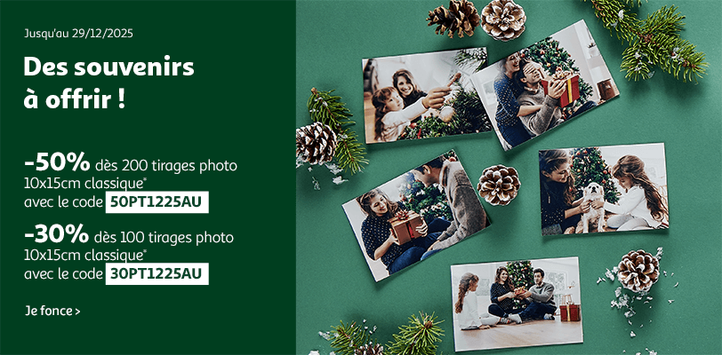 Profitez jusqu'a -50% sur les tirages