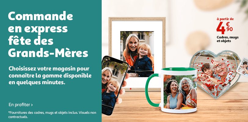 Bonne fête 
                            Mamie : un cadeau unique et rapide