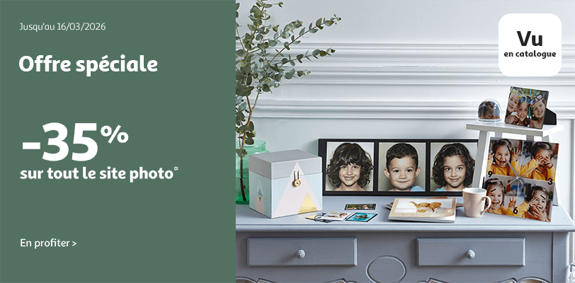 Pour vos souvenirs : Jusqu'à -35% sur tout le site photo !