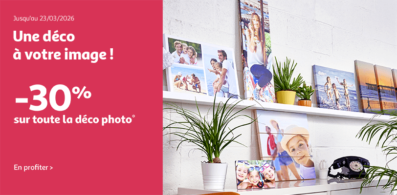 Déco personnalisée : -30% sur toute la déco photo !