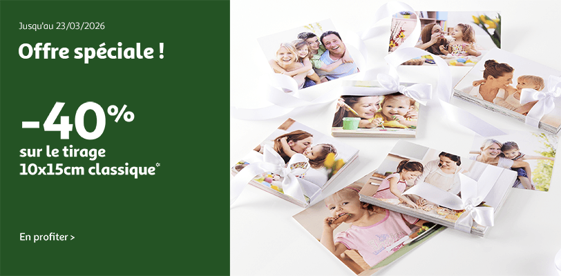 Tirages photo : -40% sur le tirage 10x15cm classique