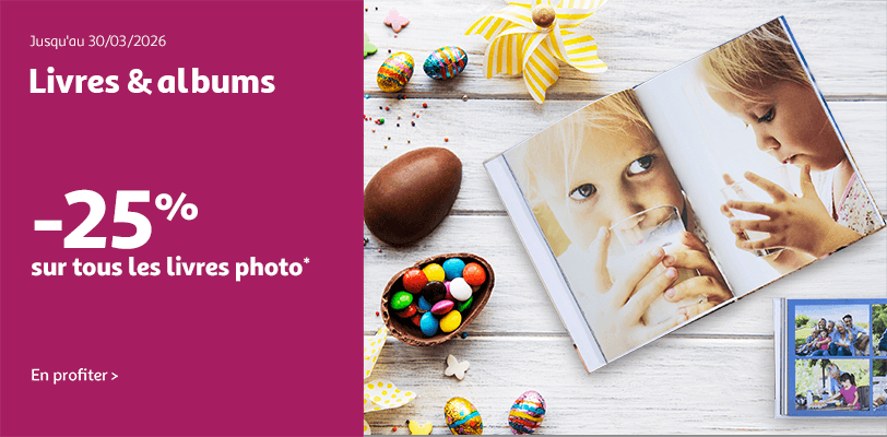 Livres et albums : -25% sur tous les livres photo !