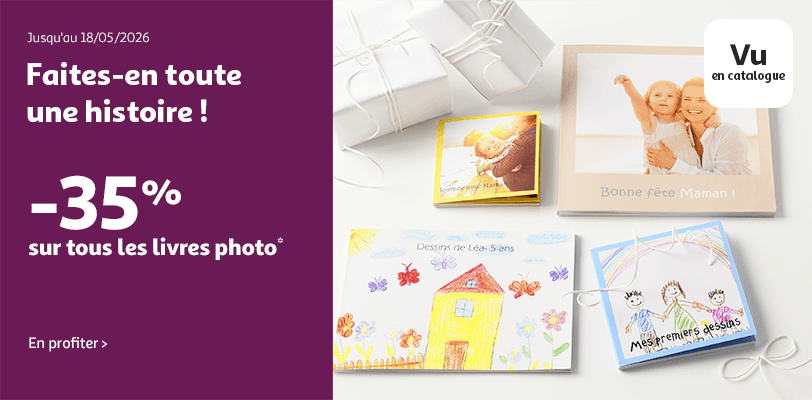 Jusqu'à -35% sur les livres photo !