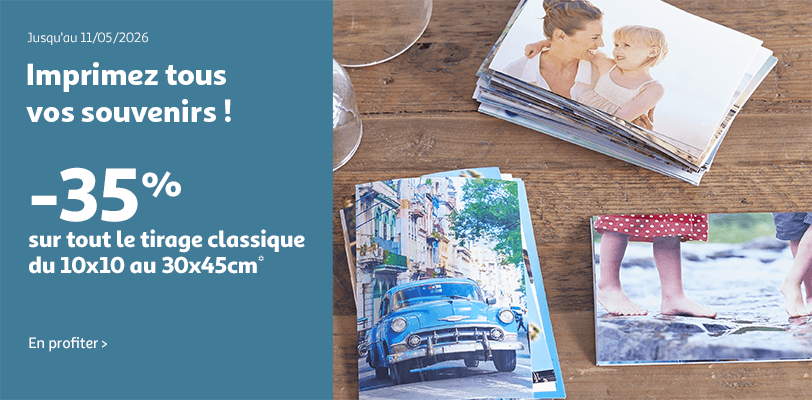 Jusqu'à -35% sur tout le tirage classique !